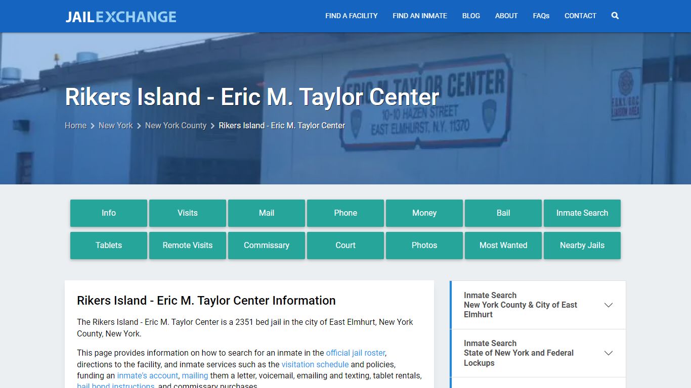 Rikers Island - Eric M. Taylor Center - Jail Exchange