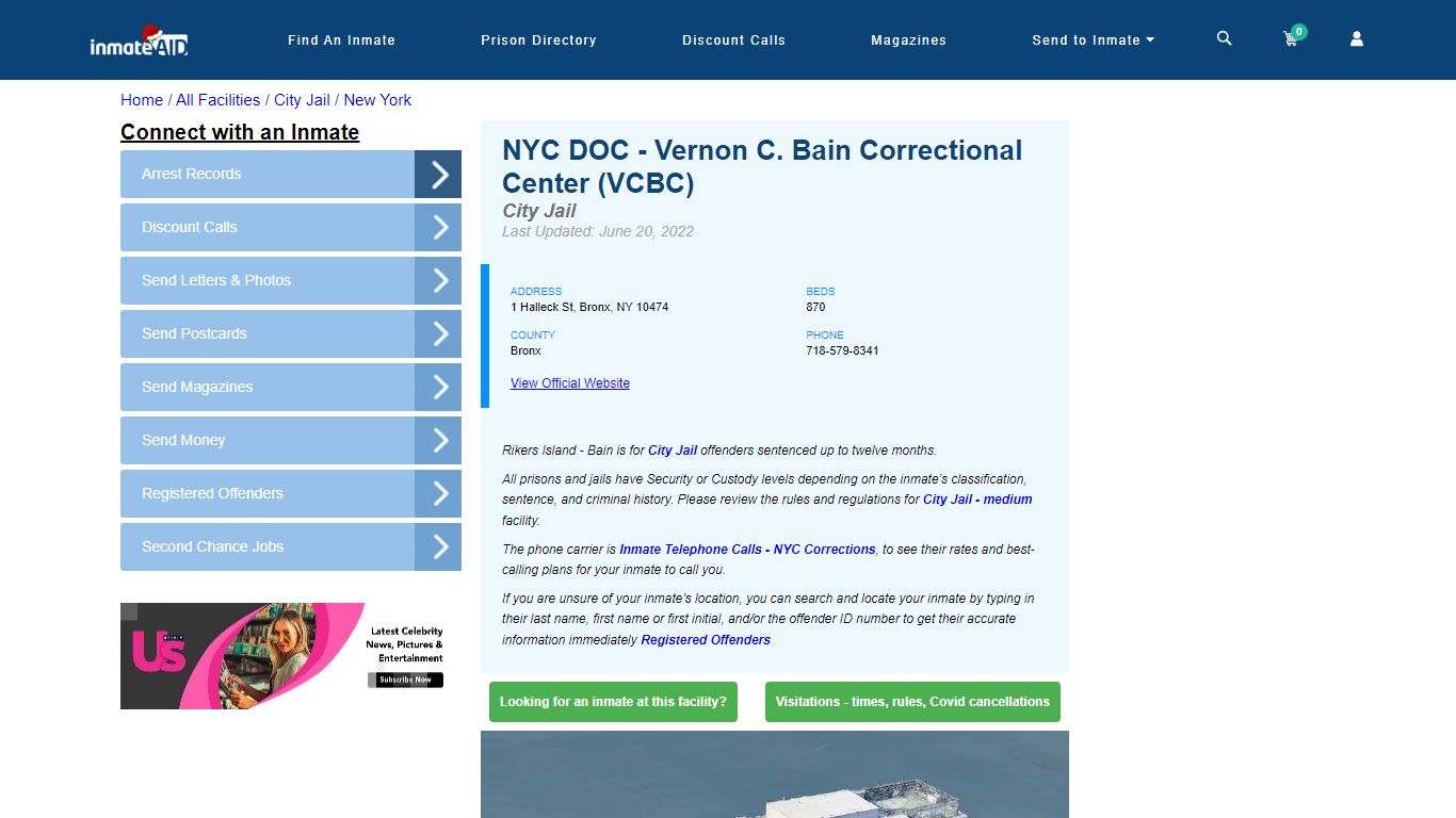 NYC DOC - Vernon C. Bain Correctional Center (VCBC) | Inmate Locator